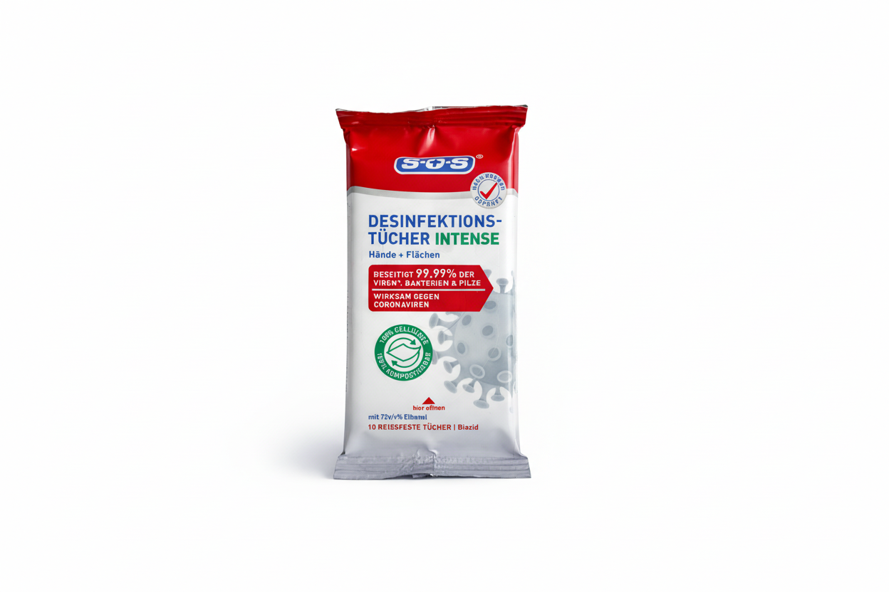 Desinfectiedoekjes Intense - 10 stuks (72% Ethanol)